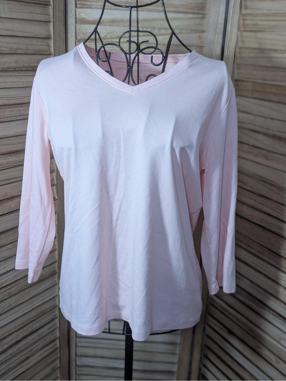 Eddie Bauer Sleepwear Womens XS Henley Top Soft Long Sleeves Heather Pink